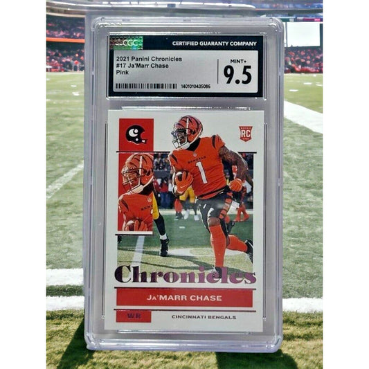 2021 Panini Chronicles Pink Ja'Marr Chase #17 CGC 9.5 Mint+ Rookie RC