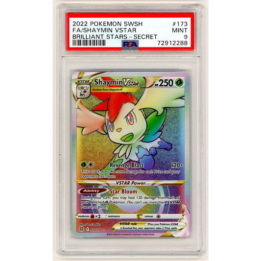 2022 Pokemon SWSH Brilliant Stars Secret #173 FA Shaymin VStar PSA 9 MINT