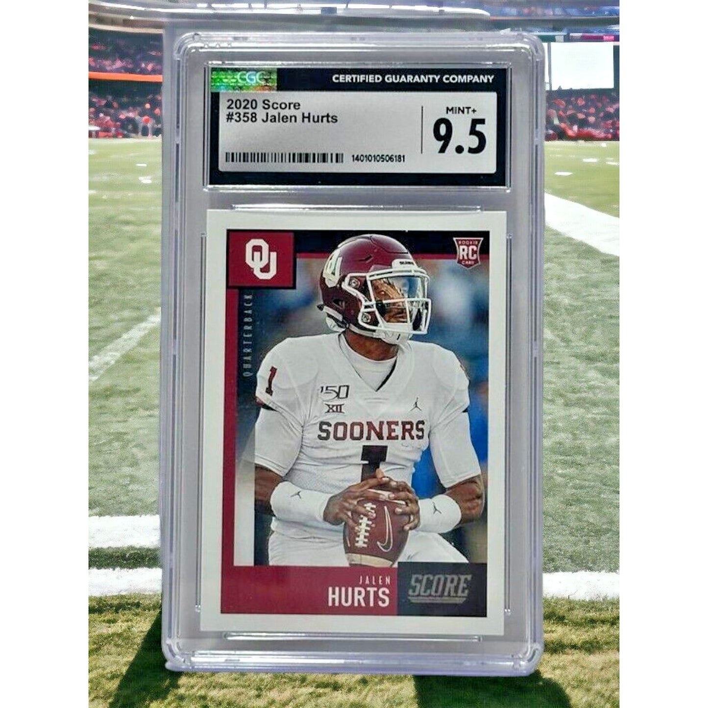 2020 Score Jalen Hurts #358 CGC 9.5 Mint+ Rookie RC