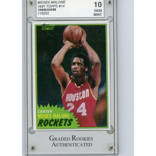 1981 TOPPS #14 MOSES MALONE GRA 10 MINT