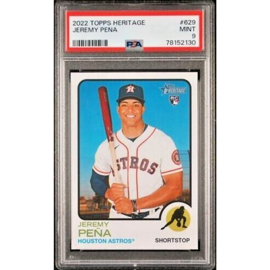 2022 Topps Heritage #629 - Jeremy Pena RC - PSA 9