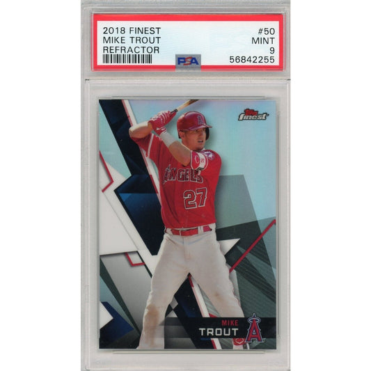 2018 Topps Finest Refractor Mike Trout #50 PSA 9 MINT