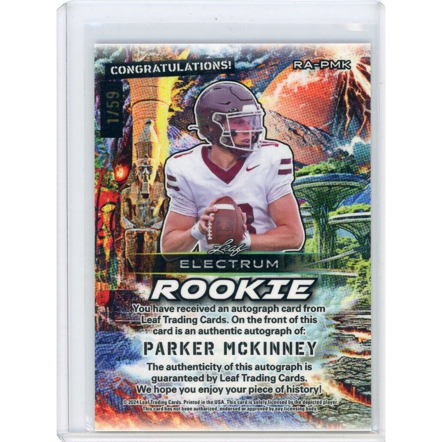 2024 LEAF ELECTRUM FOOTBALL PARKER MCKINNEY ROOKIE AUTO /59