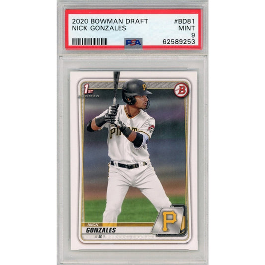 2020 Bowman Draft #BD81 Nick Gonzales PSA 9 Bowman First RC 9253