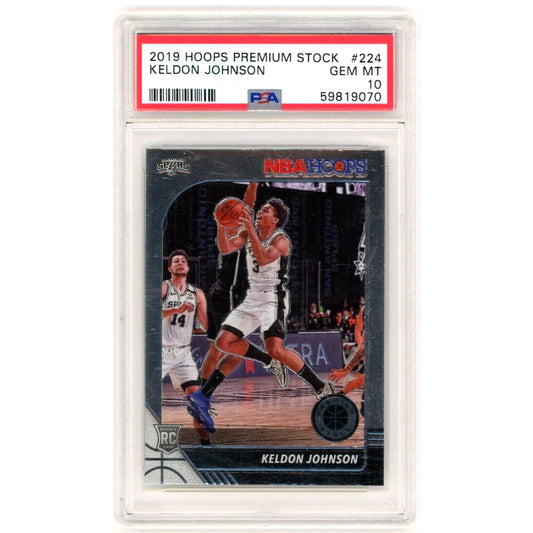 2019 Panini NBA Hoops Premium Stock Keldon Johnson PSA 10 GEM MINT Rookie RC