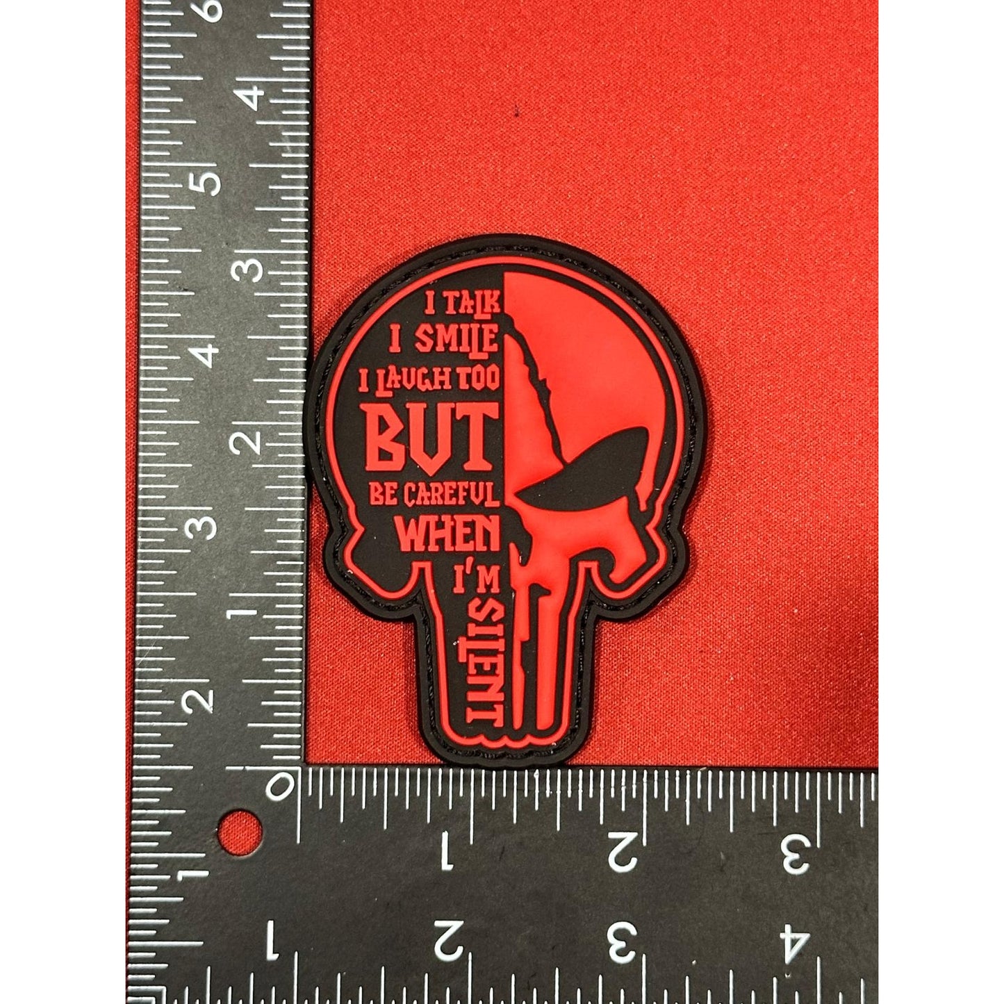 I'm Silent Red-Black Patch HOOK & LOOP Backing