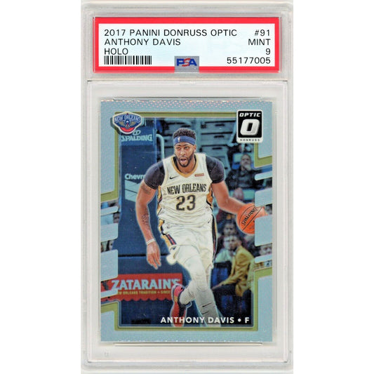 2017-18 Panini Donruss Optic Holo Silver Prizm Anthony Davis #91 PSA 9 MINT