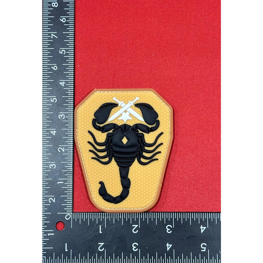 Scorpion Patch Tan-Black Patch HOOK & LOOP Backing