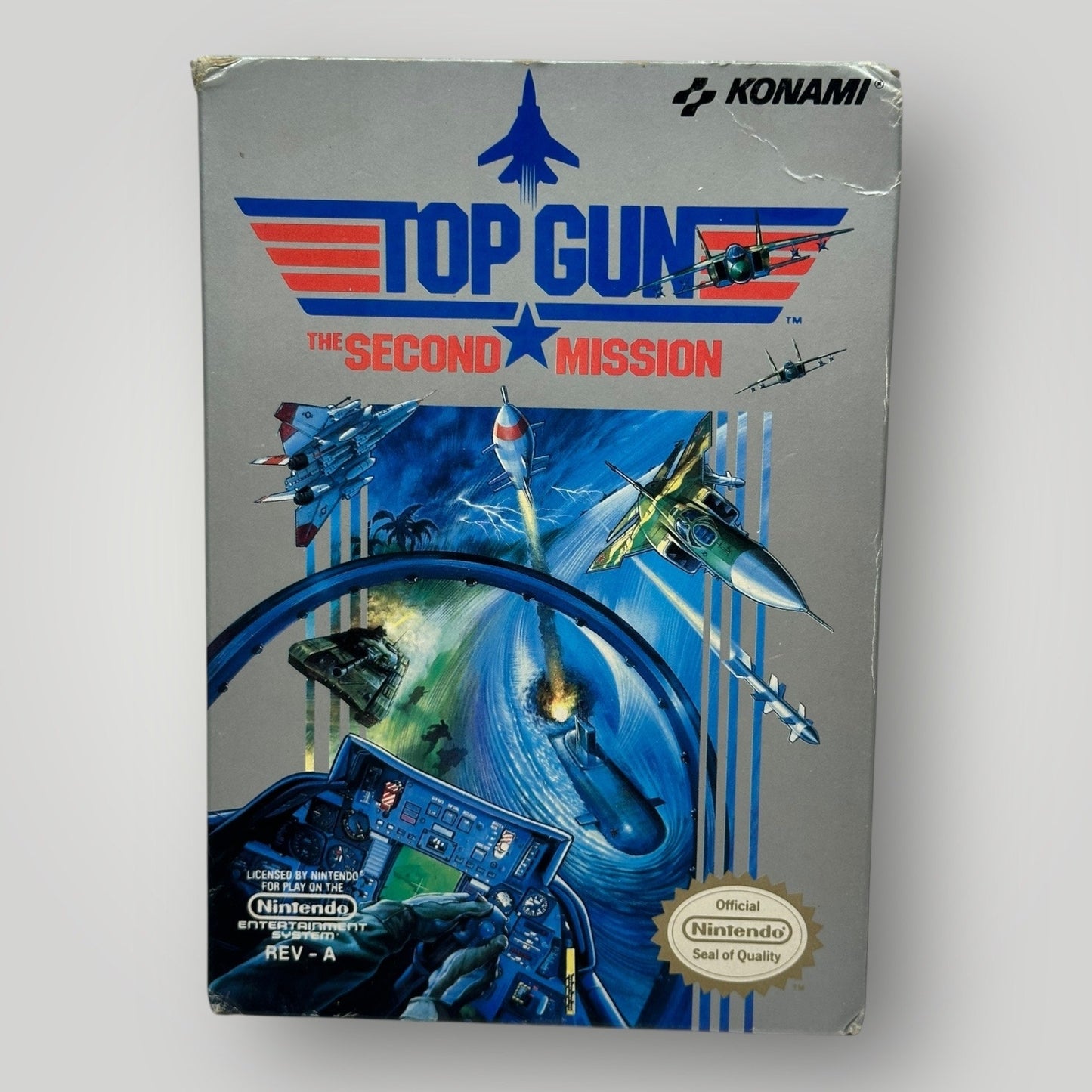 Top Gun The Second Mission NES Nintendo Game and Box TESTED