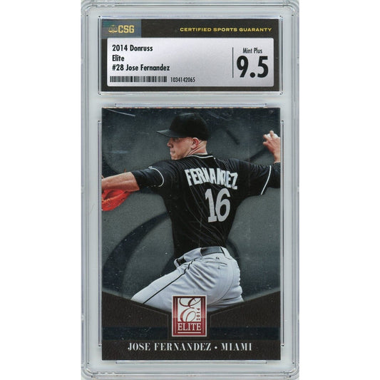 2014 Panini Donruss Elite Jose Fernandez #28 CSG 9.5 Mint Plus