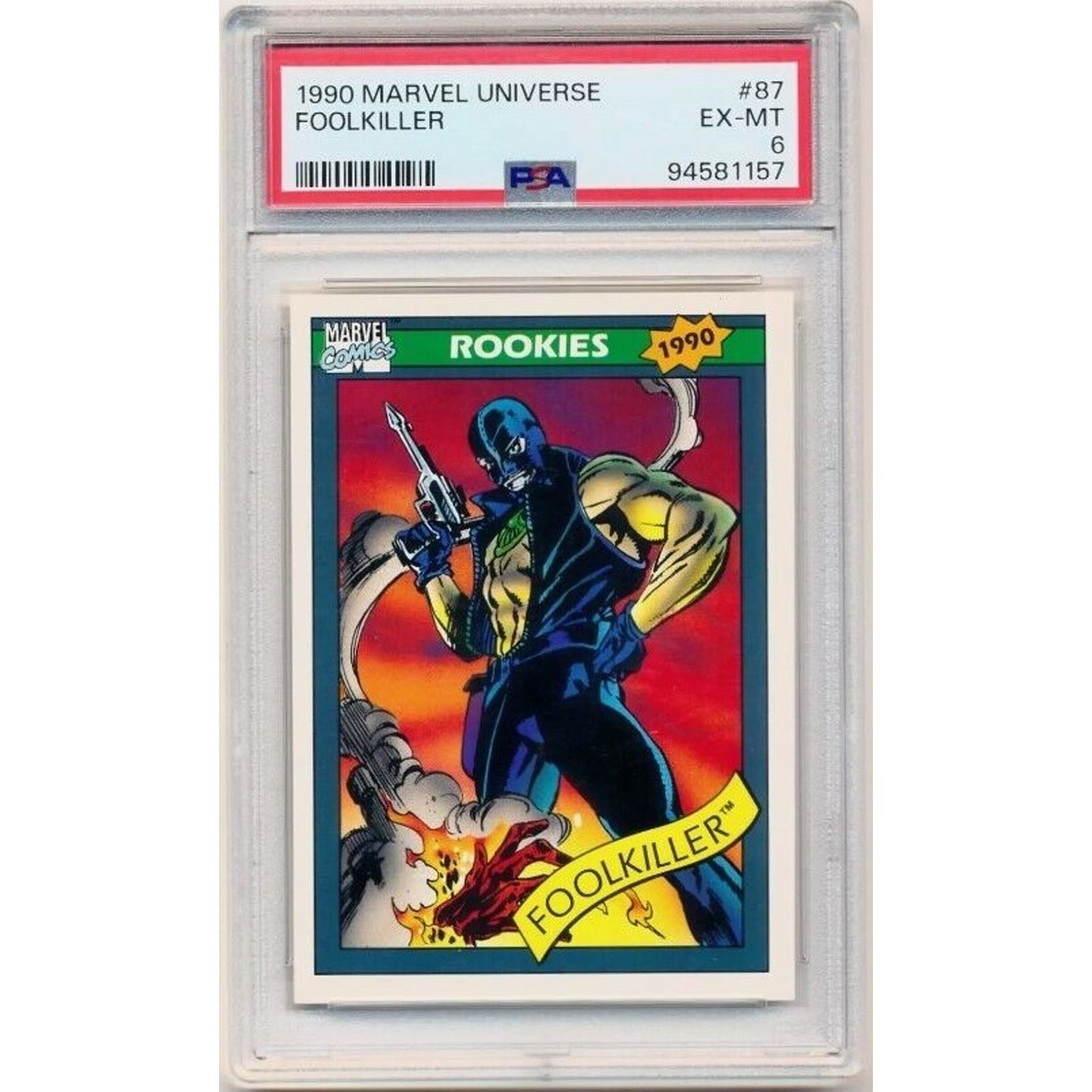 1990 Impel Marvel Universe Foolkiller #87 PSA 6 EX-MT Excellent-Mint H1F6