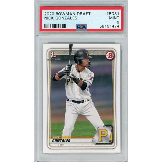 2020 Bowman Draft #BD81 Nick Gonzales PSA 9 Bowman First RC 1474