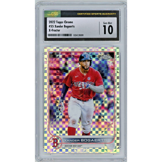 2022 Topps Chrome X-Fractor Xander Bogaerts #55 CSG 10 Gem Mint