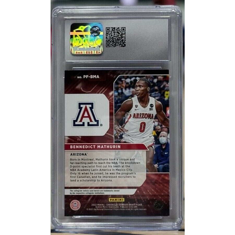 2022-23 Panini Chronicles Draft Picks Bennedict Mathurin CGC 9 Mint Rookie RC