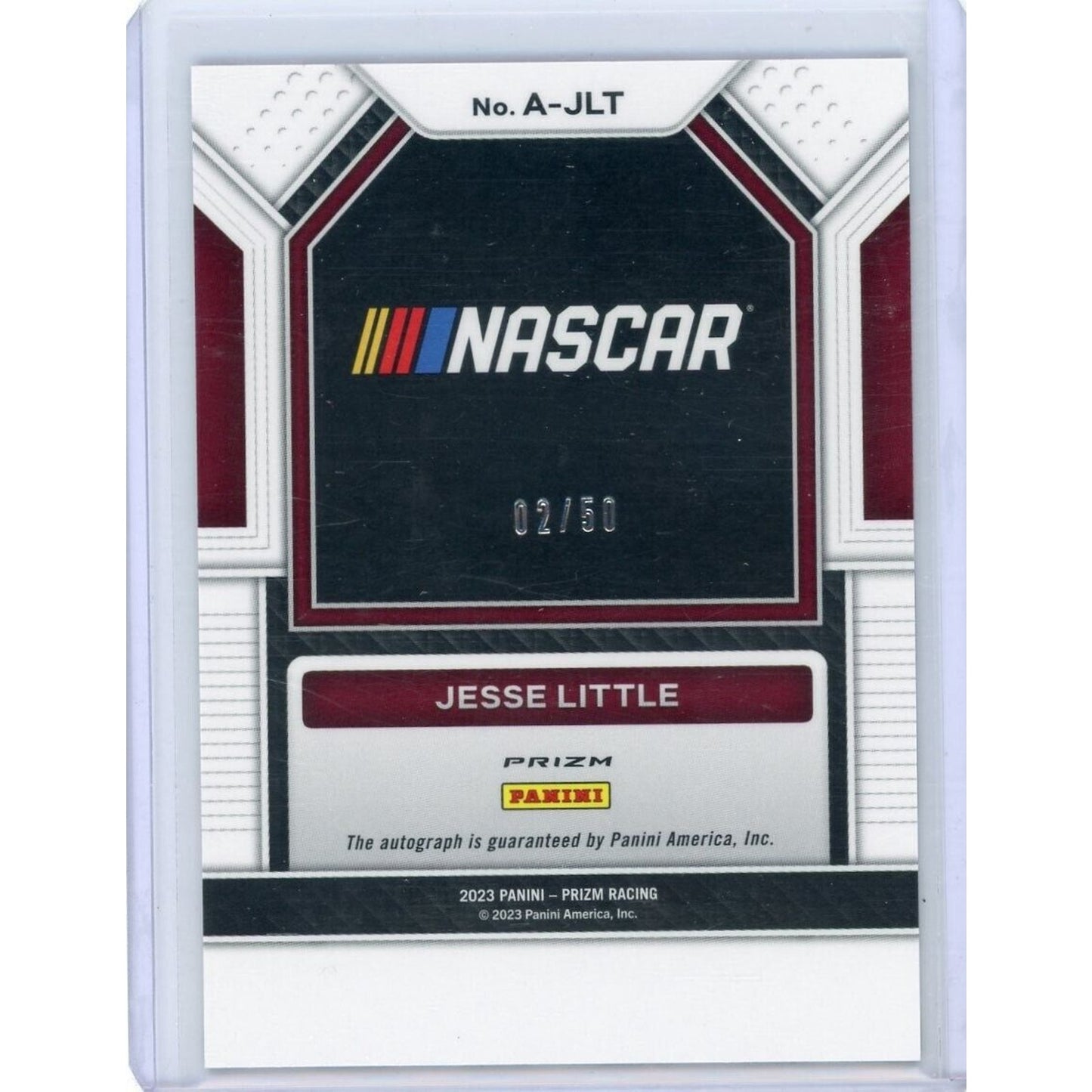 2023 Panini Prizm Auto Checkered Flag Prizm /50 Jesse Little #A-JLT Auto