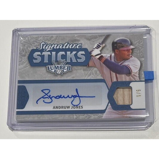 Andruw Jones 2022 Leaf Lumber GU bat Signature Sticks auto Atlanta Braves /5