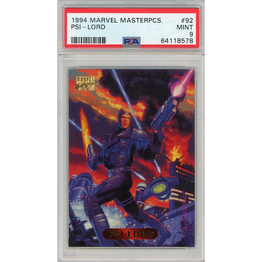 1994 Marvel Masterpieces PSI-LORD Gold Foil Signatures #92 PSA 9