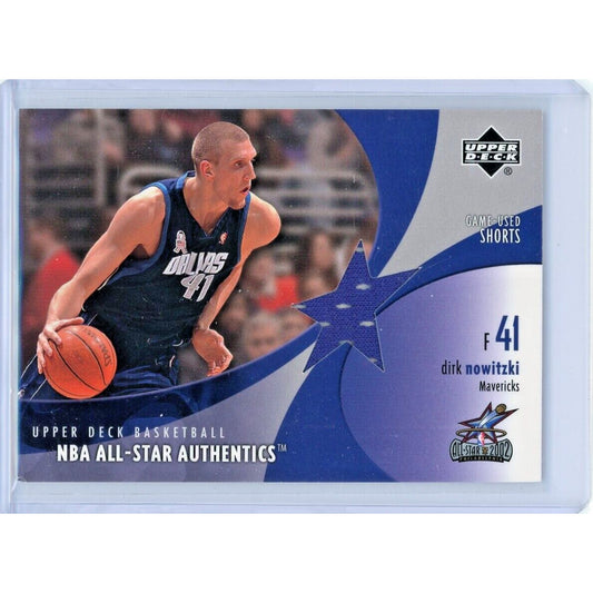 2002-03 UD All-Star Authentics Game-Used Shorts Patch Dirk Nowitzki #DN-AS HOF