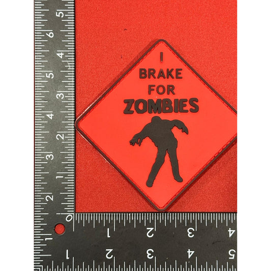 I Brake Zombie Red-Black Patch HOOK & LOOP Backing