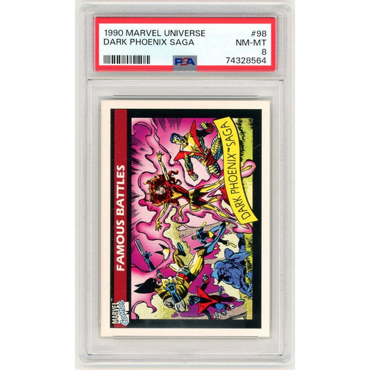 1990 Impel Marvel Universe Famous Battles Dark Phoenix Saga #98 PSA 8