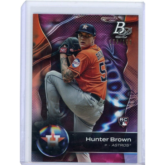 2023 Bowman Platinum Hunter Brown #16 Rookie Pink Ice Parallel 175/199 Astros RC