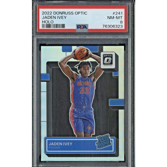 2022-23 Panini Donruss Optic Holo #241 Jaden Ivey RC PSA 8 NM-MT PISTONS