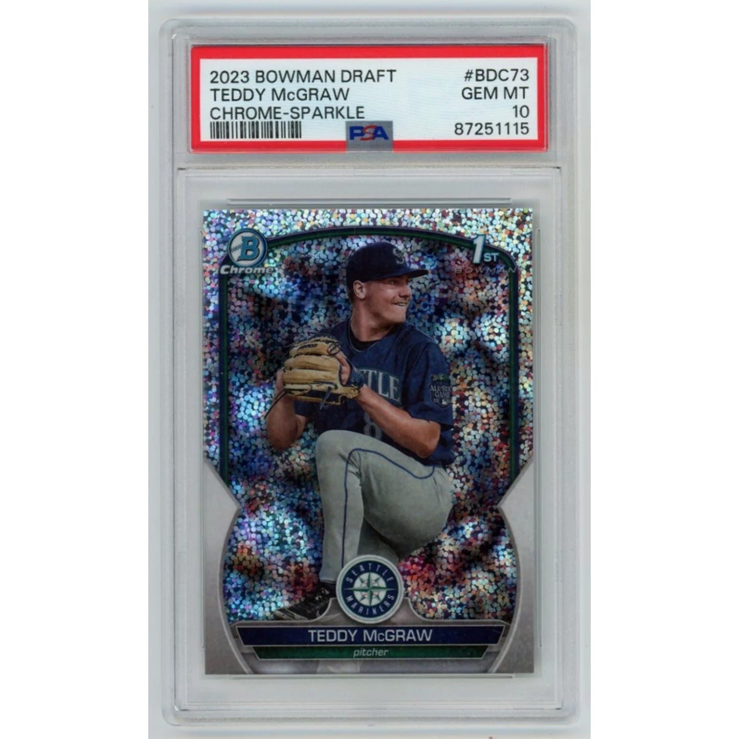 2023 Bowman Draft Chrome Teddy McGraw 1st Sparkle Refractor PSA 10 GEM MINT