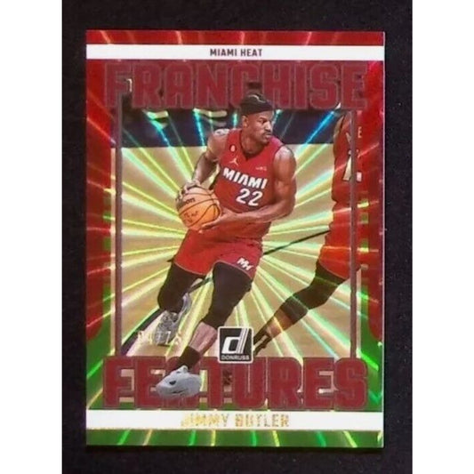 2023-24 Donruss Jimmy Butler #13 Franchise Features Red & Green Laser 4/75