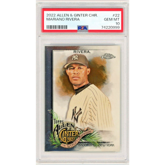 2022 Topps Allen & Ginter Chrome Mariano Rivera #22 PSA 10 GEM MT HOF